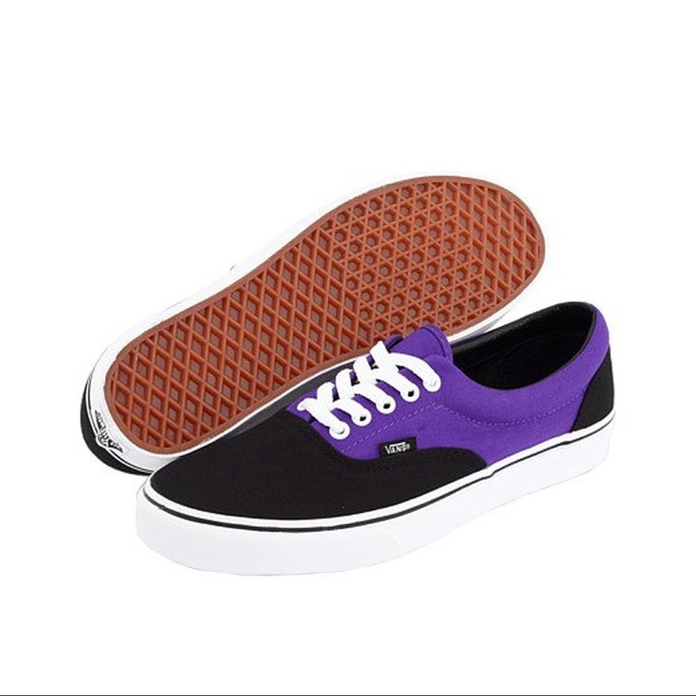 Vans Royal Purple Two Tone Canvas Suede Lace up Skateboarding Women’s Shoes 6